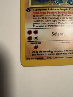 1999 Pokemon Machamp Holo 8/102 1st Edition Base Set WOTC - Image 2