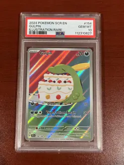 2024 Pokemon 154/142 Gulpin Illustration Rare PSA 10 Scarlet Violet Gem Mint - Image 1