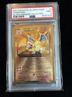Charizard Gold Metal 004/102 Premium Collection PSA 9 Pokemon - Image 1
