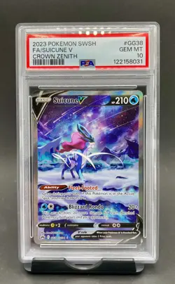 PSA 10 Suicune V Full Art #GG38 Pokemon Crown Zenith Galarian Gallery NEW CERT - Image 1