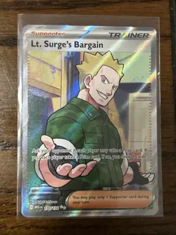 Pokemon TCG Lt. Surge's Bargain Illustration Rare #170/132 Mega Evolution NM/M - Image 1