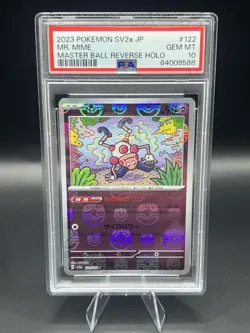PSA 10 GEM MINT JAPANESE POKEMON 2023 MR. MIME 122/165 MASTER BALL SV2a - Image 1