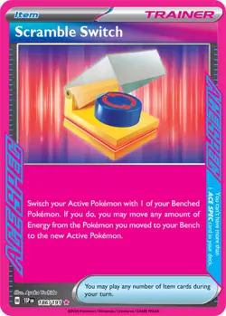 x1 Scramble Switch - 186/191 - ACE Rare Pokemon SV08 Surging Sparks M/NM - Image 1