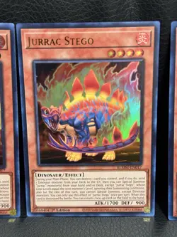 Yu-Gi-Oh! 3x Jurrac Stego Ultra Rare 1st Edition BLMM-EN017 - Image 1