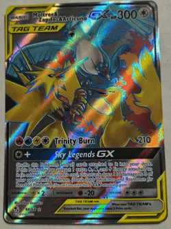 Pokemon TCG Moltres Zapdos Articuno GX Hidden Fates Holo Ultra Rare Card 66/68 - Image 1
