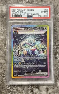 PSA 10 GEM MINT Terapagos Ex 170/142 Stellar Crown SIR Pokemon Card - Image 1