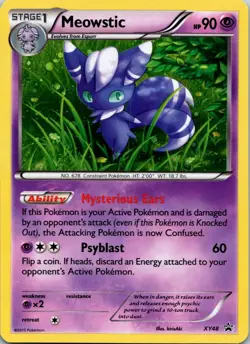 Meowstic XY48 XY Black Star Promo Holo LP Pokemon Card - Image 1