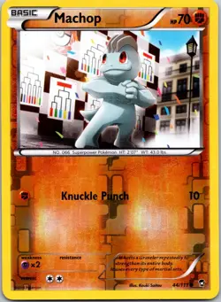 Machop 44/111 XY-Furious Fists Reverse Holo - Pokemon Card LP - Image 1