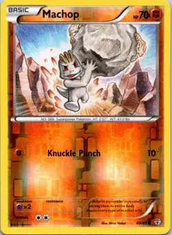 Machop 2016 Generations Reverse Holo Pokemon Card 40/83 LP - Image 1