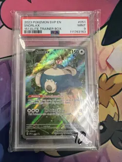 2023 POKEMON SVP EN-SV BLACK STAR PROMO 151 ELITE TRAINER BOX #051 SNORLAX PSA 9 - Image 1