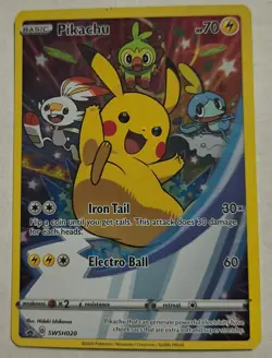 FULL ART Pikachu ULTRA RARE Pokemon Promo SWSH020 Shield Sword Starter Art - Image 1