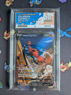 ACE 10 Galarian Zapdos V Special Art Chilling Reign 174/198 Pokemon Card - Image 1