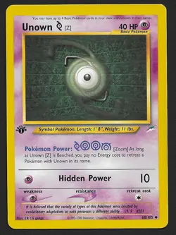 Pokemon Card - Unown [Z] Neo Destiny 1st Edition 60/105 Uncommon NM - Image 1