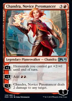 Chandra, Novice Pyromancer -Foil Near Mint MTG Magic 2020 Core Set - Image 1