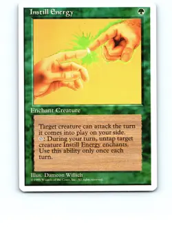 Instill Energy Green Uncommon Fourth Edition MTG LP VG/NM - Image 1