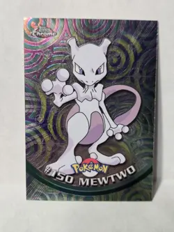 2000 Pokemon Topps Chrome Mewtwo #150 TV Animation Edition Holo Foil - Image 1