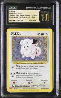 CGC PRISTINE 10!!! Clefairy 013/034 Pokemon TCG Classic Holo - Image 1
