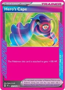 NM-Mint Hero's Cape - 152/162 - Ace Rare Pokemon Temporal Forces - Image 1