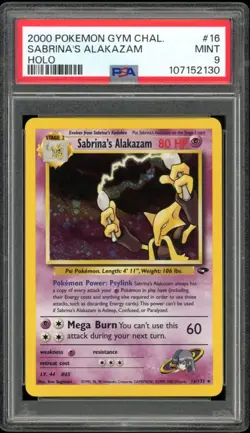 2000 Pokemon Gym Challenge #16 Sabrina's Alakazam Holo PSA 9 Mint - Image 1