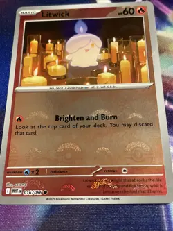 Pokemon TCG Litwick 016/086 Poke Ball Holo Rare White Flare NM/M - Image 2