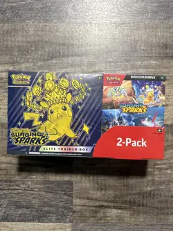 Pokemon Surging Sparks ETB & Booster Bundle 2-pack Factory Sealed New - Image 1