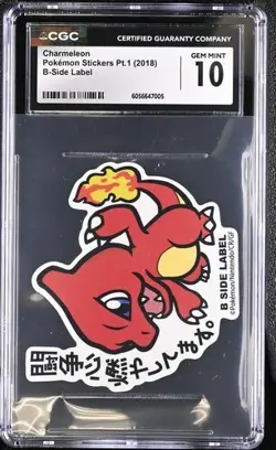 2018 B-Side Label Pokemon Stickers Charmeleon CGC 10 Graded - Image 1