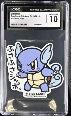 2018 B-Side Label Pokemon Stickers Wartortle CGC 10 Graded - Image 1