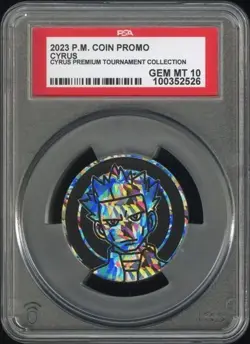 Cyrus Coin - Jumbo Silver Metallic - Official Pokemon TCG PSA 10 POP 1 - Image 1