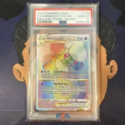 💎PSA 10 GEM MINT 2022 Pokemon Brilliant Stars WHIMSICOTT VSTAR #175 Full Art - Image 2