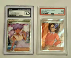 Slab Lot Pokemon TCG Giacomo 138 Mint 9, Tulip 244 Graded 5.5 Ultra Rare English - Image 1