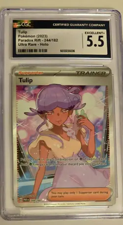 Slab Lot Pokemon TCG Giacomo 138 Mint 9, Tulip 244 Graded 5.5 Ultra Rare English - Image 3