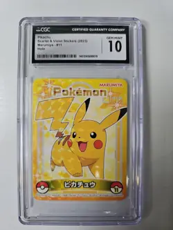 CGC 10 Pokemon Marumiya Sticker Pikachu #11 Holo Japanese 2023 - Image 1