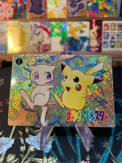 Gold Pikachu Mew #215 Pokemon Japanese Vintage Prism Vending Sticker Bandai NM - Image 1