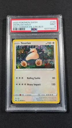 Pokemon Card Holo Snorlax 140/202 PSA 9 MINT Blister Promo - Image 1