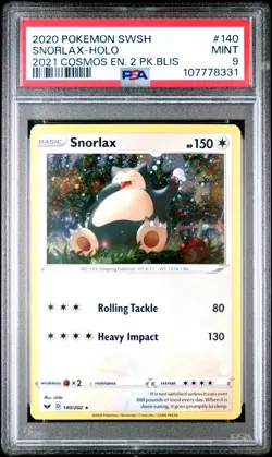 Pokemon Card Holo Snorlax 140/202 PSA 9 MINT Blister Promo - Image 3