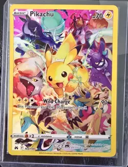 Pokemon Pikachu TCG Full Art Secret Rare Holo Card 160/159 Crown Zenith - Image 1