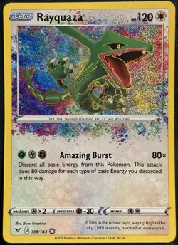 Rayquaza 138/185 - Vivid Voltage Amazing Rare Holo Pokemon TCG 2020 - NM Card - Image 1