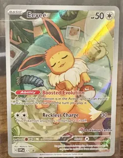 Prismatic Evolutions Eevee SVP EN 173 Promo Pokemon Center Stamped PC ETB Card - Image 1