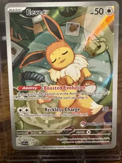 Prismatic Evolutions Eevee SVP EN 173 Promo Pokemon Center Stamped PC ETB Card - Image 3