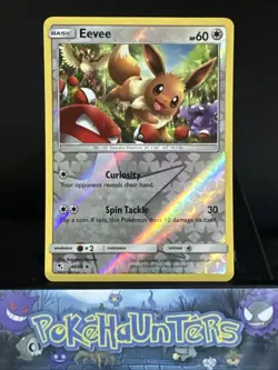 Pokemon Card Eevee 48/68 Hidden Fates Reverse Holo Rare Near Mint - Image 1