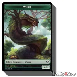 10 pcs Japanese Wurm Token (19/26) M/NM Magic MTG Dominaria United: Commander - Image 1