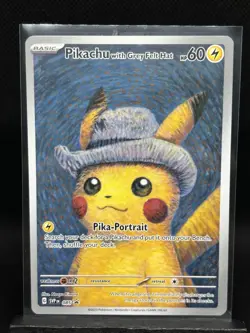 Pokemon x Van Gogh: Pikachu with Grey Felt Hat SVP 085 Promo Card Raw NM - Image 1