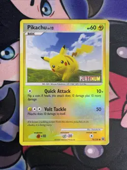 2008 Pikachu 70/100 Reverse Holo Platinum Promo Majestic Dawn Pokemon TCG HP/DMG - Image 1
