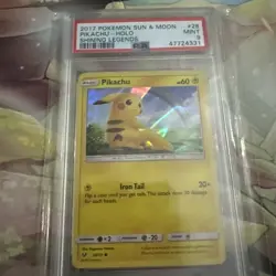 2017 POKEMON SUN & MOON SHINING LEGENDS #28 PIKACHU-HOLO PSA 9 🔥🔥🔥 - Image 1