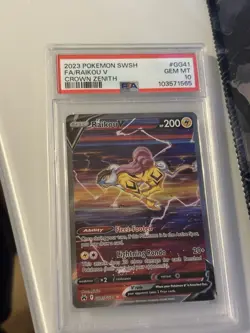 Pokemon TCG Raikou v Crown Zenith: Galarian Gallery Holo Ultra Rare PSA 10 - Image 1