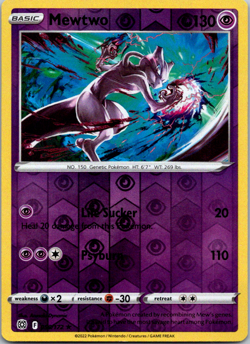 Pokemon TCG Reverse Holo Mewtwo 056/172 Rare Brilliant Stars Near Mint - Image 1