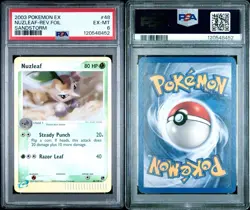 2003 POKEMON EX SANDSTORM 48 NUZLEAF-REVERSE FOIL EXCELLENT-MINT PSA 6 - Image 3