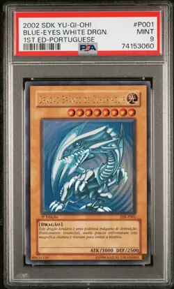 2002 Yu-Gi-Oh! Blue-Eyes White Dragon SDK DIK-P001 Ultra Rare 1st Edition PSA 9 - Image 1