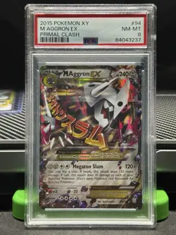 Pokemon M Aggron EX XY Primal Clash Card 94/160 PSA 8 (2015) - Image 1