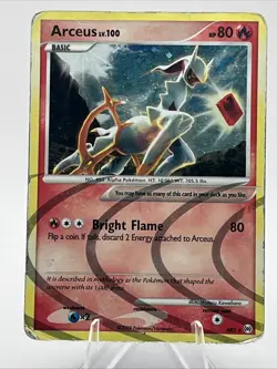 Pokemon Arceus LV.100 AR3 Holo Rare Card 2009 Heavy Played Condition - Image 1